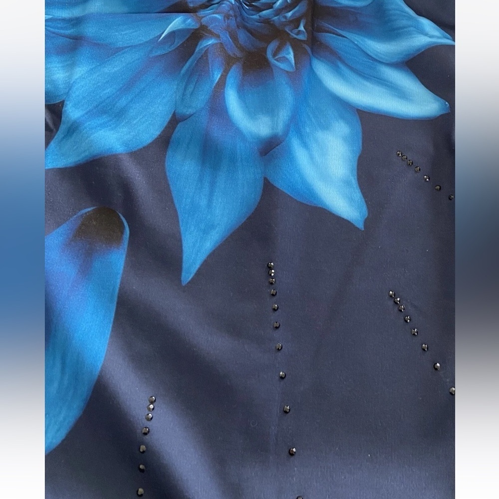 Desigual Navy and Teal Floral Mini Dress L - Picture 4 of 7